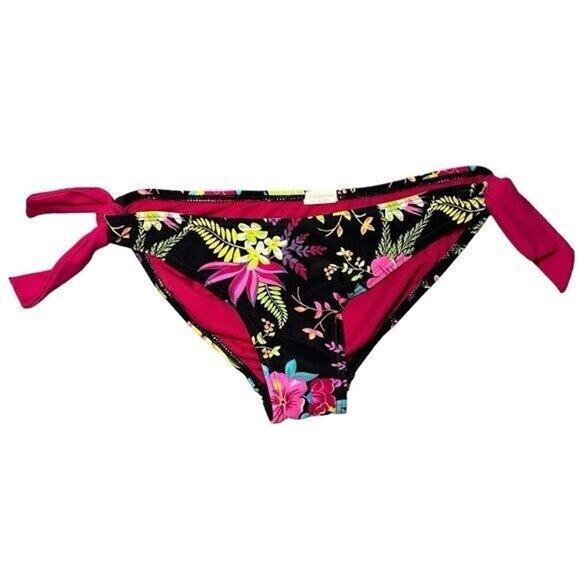 Y2K Xhilaration Bikini Bottom Juniors Size S Tropical Floral Cheeky Whimsigoth - Picture 1 of 9